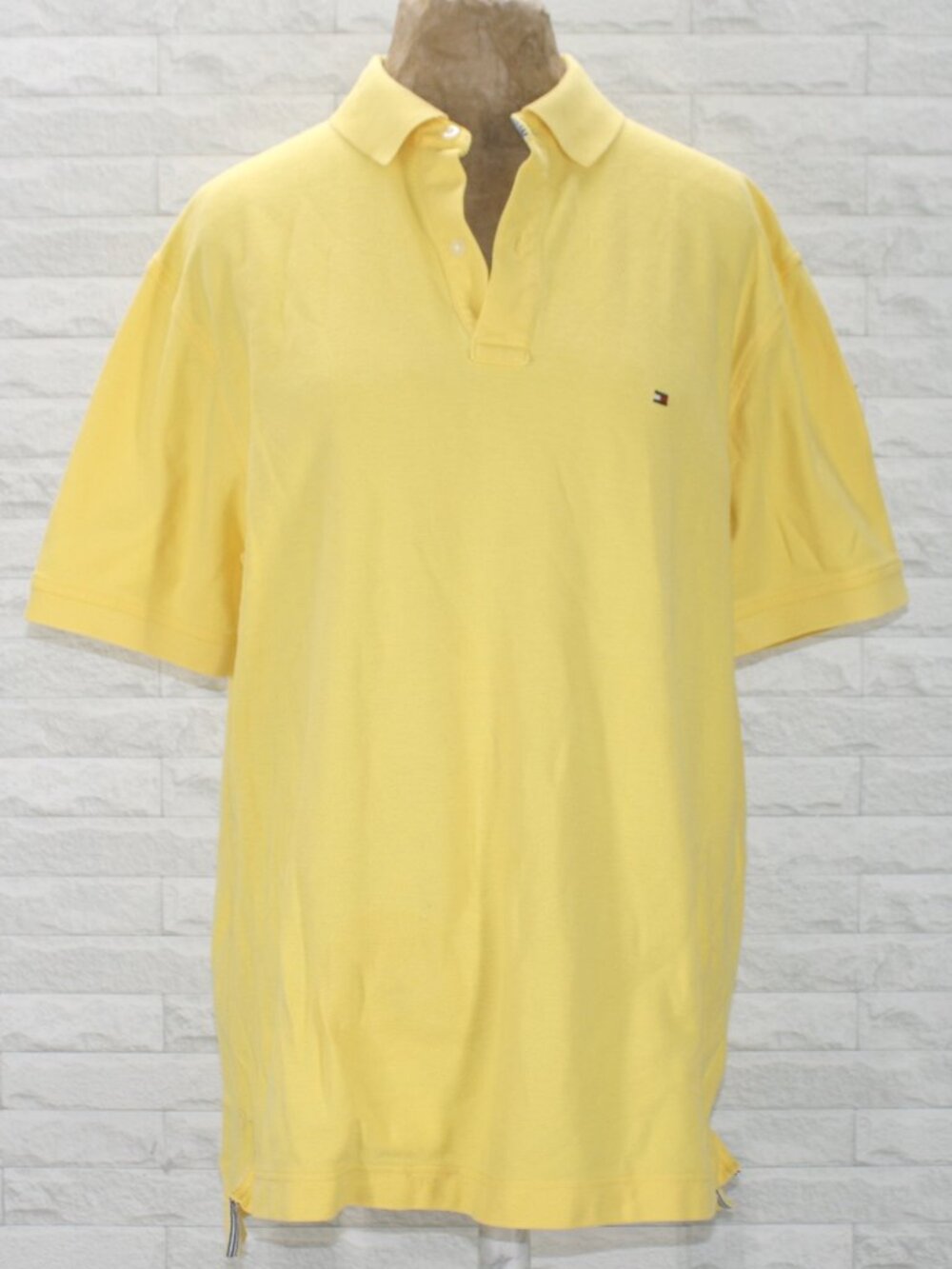 TOMMY HILFIGER Shirt Pullover Polo Style Short Sleeve Summer Yellow Men's Large